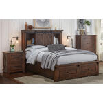 Sun Valley Dark Brown Queen Storage Bed