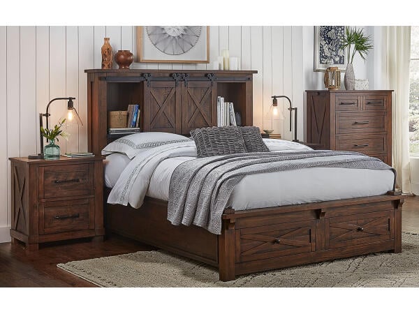 Sun Valley Dark Brown Queen Storage Bed Beds A-America