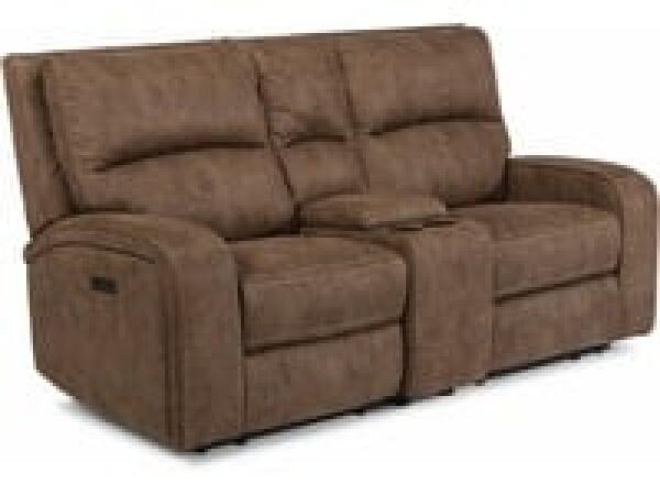 Nirvana Power Reclining Loveseat with Console and Power Headrests Loveseats Customizable