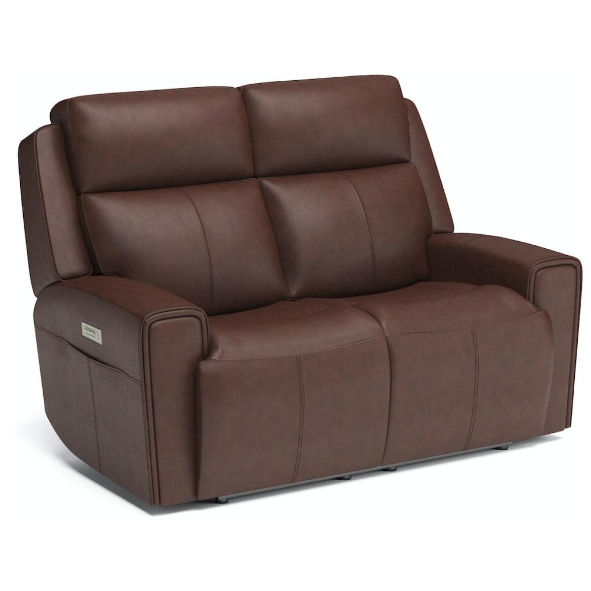 Barnett Power Reclining Loveseat with Power Headrests and Lumbar Loveseats Customizable 4