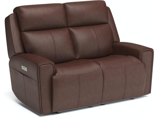 Barnett Power Reclining Loveseat with Power Headrests and Lumbar Loveseats Customizable