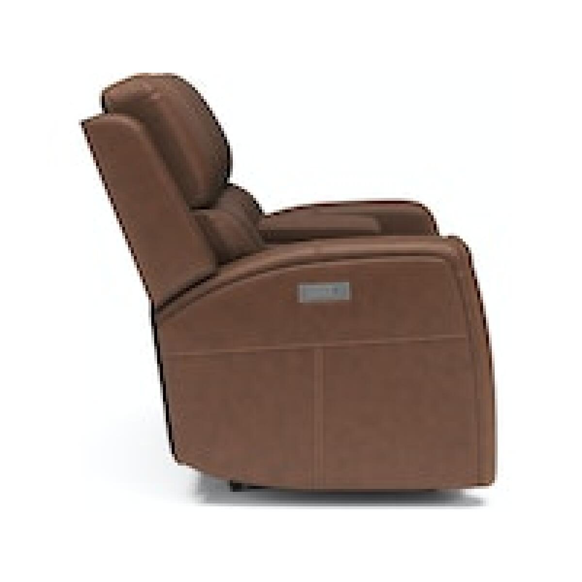 Linden Power Reclining Loveseat with Console and Power Headrests and Lumbar Loveseats Customizable 12