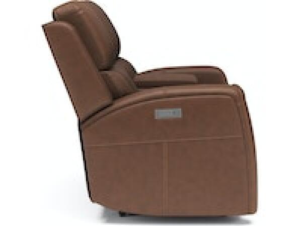 Linden Power Reclining Loveseat with Console and Power Headrests and Lumbar Loveseats Customizable 18