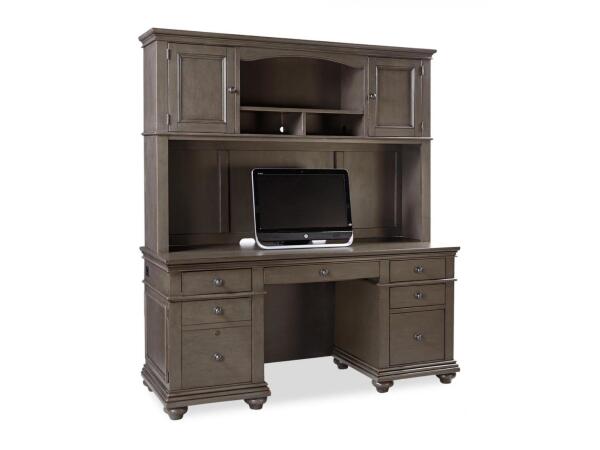 Oxford 66″ Credenza Desk & Hutch Desks Aspen Home