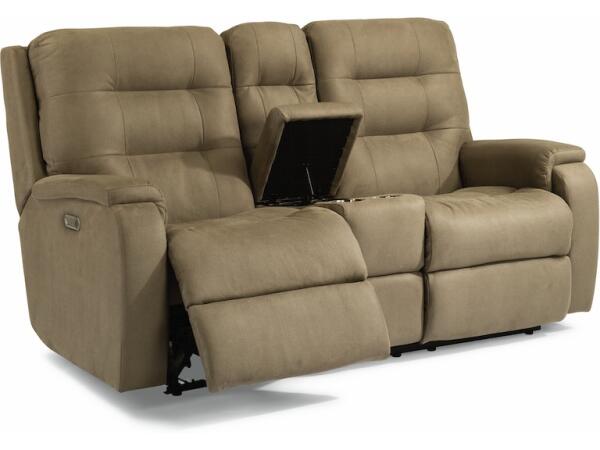 Arlo Power Reclining Loveseat with Console and Power Headrests and Lumbar Loveseats Customizable 13