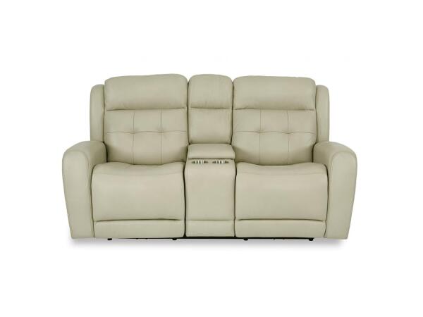 Grant Power Reclining Loveseat With Console & Power Headrest Loveseats Customizable