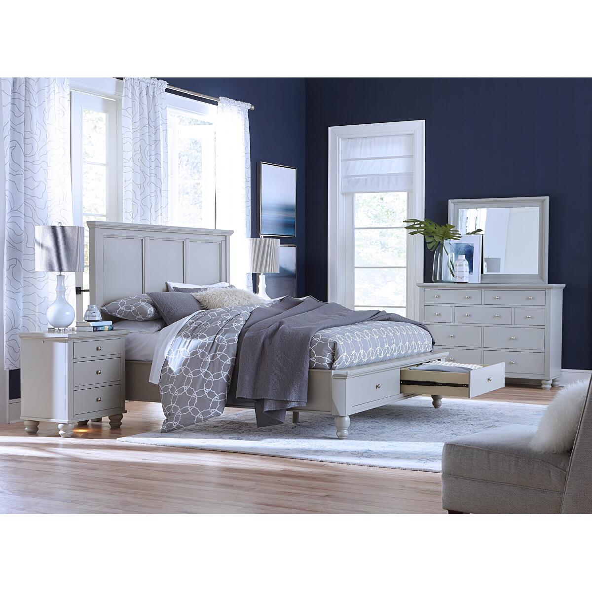 Cambridge King Storage Panel Bed Beds Aspen Home 9