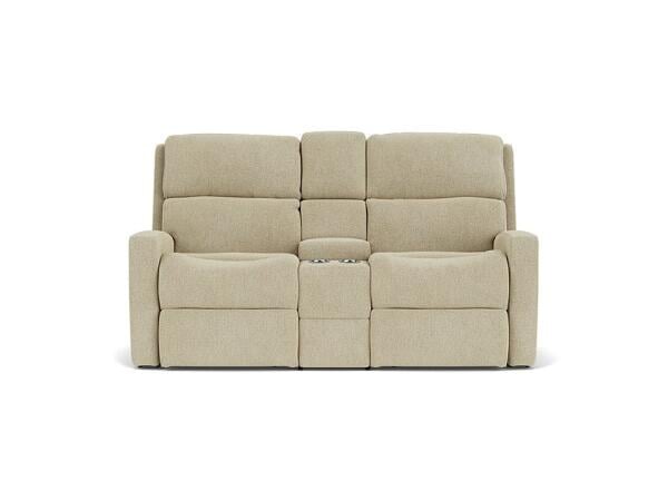 Sawyer Power Reclining Loveseat with Console and Power Headrests and Lumbar Loveseats Customizable 7