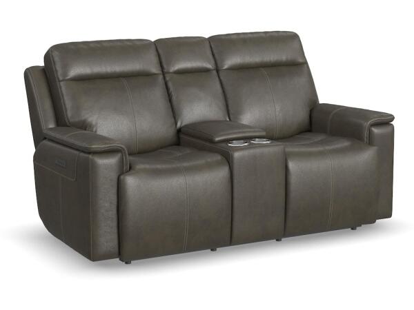 Odell Power Reclining Loveseat with Console and Power Headrests and Lumbar Loveseats Customizable