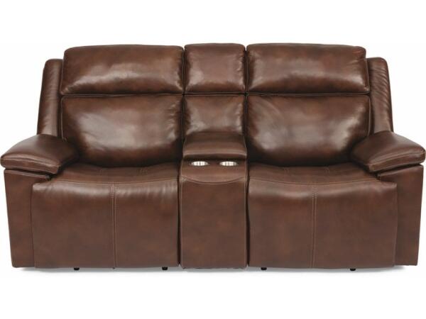 Chance Power Reclining Loveseat with Console and Power Headrests Loveseats Customizable