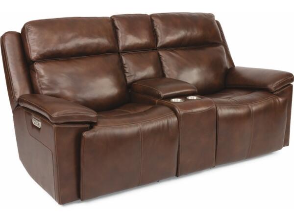 Chance Power Reclining Loveseat with Console and Power Headrests Loveseats Customizable 8