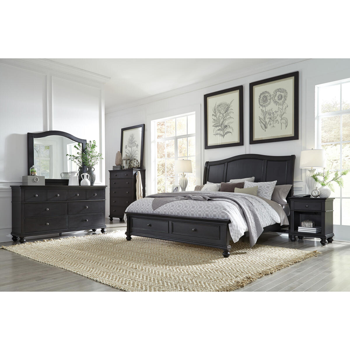 Oxford Collection 1 Drawer Nightstand Nightstands Aspen Home 9