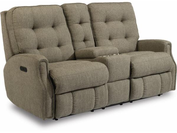 Devon Power Reclining Loveseat with Console Loveseats Customizable 3