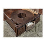 Sun Valley Dark Brown Queen Storage Hdbr W/ Rotating Storage - Image 3