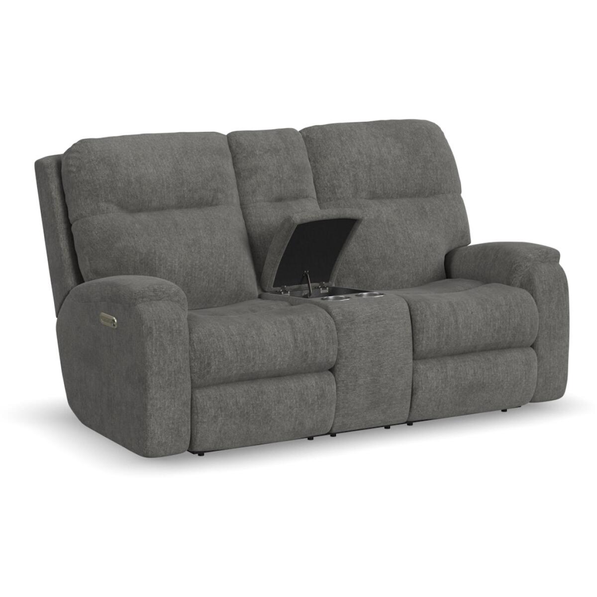 Penn Power Reclining Loveseat with Console and Power Headrests and Lumbar Loveseats Customizable 6