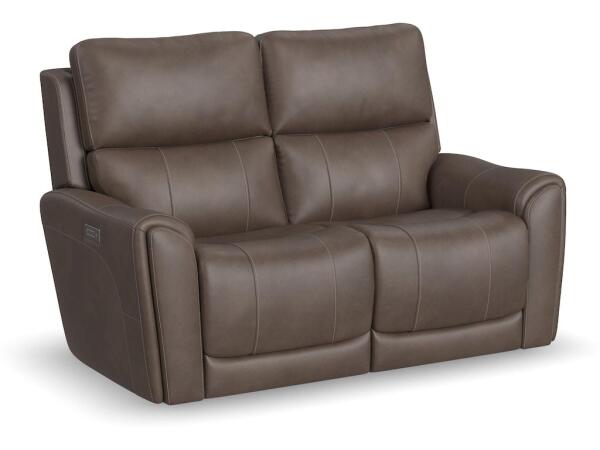 Carter Power Reclining Loveseat with Power Headrests and Lumbar Loveseats Customizable