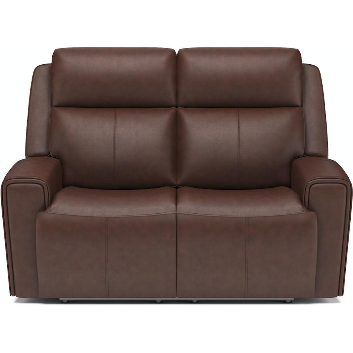 Barnett Power Reclining Loveseat with Power Headrests and Lumbar Loveseats Customizable 5