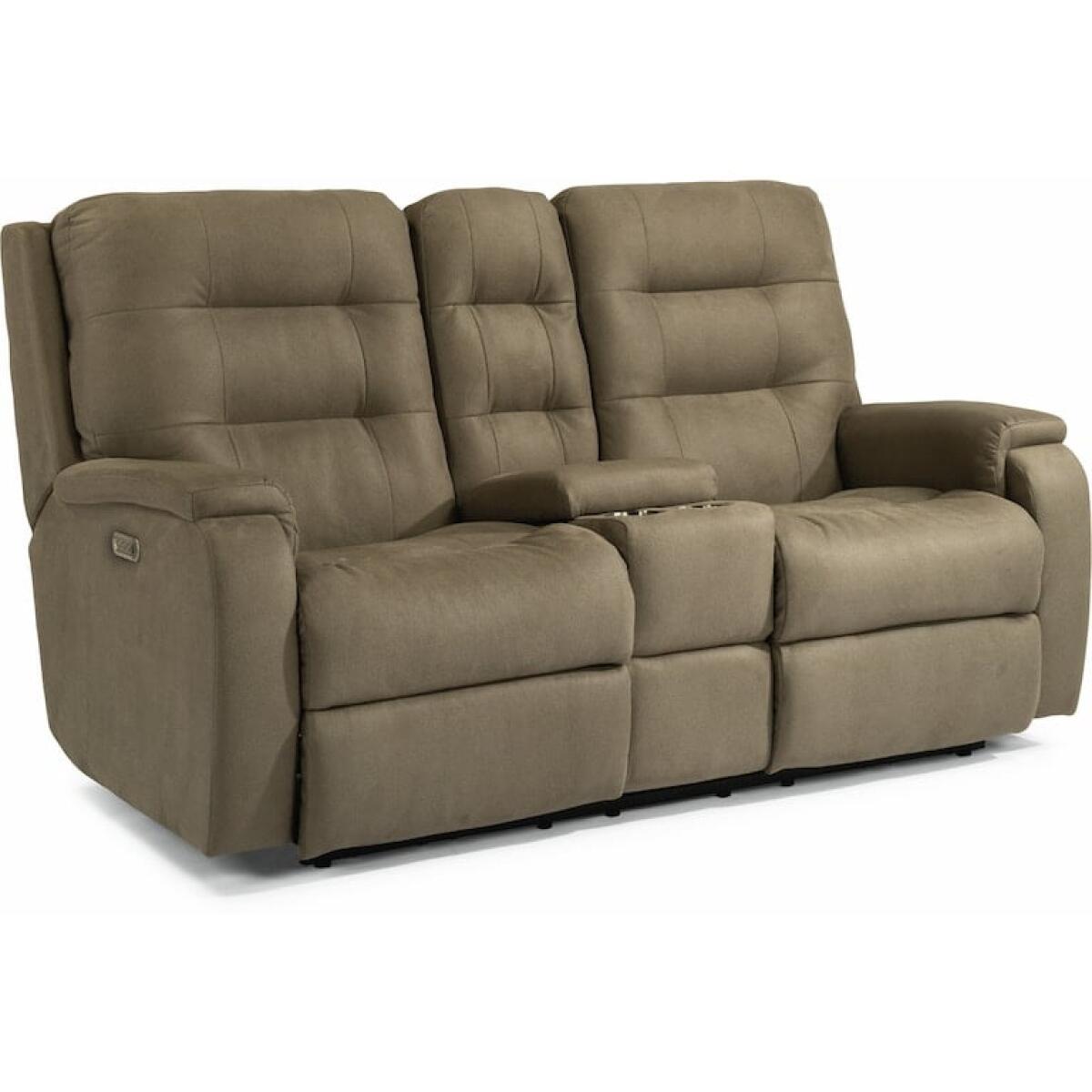 Arlo Power Reclining Loveseat with Console and Power Headrests and Lumbar Loveseats Customizable 6