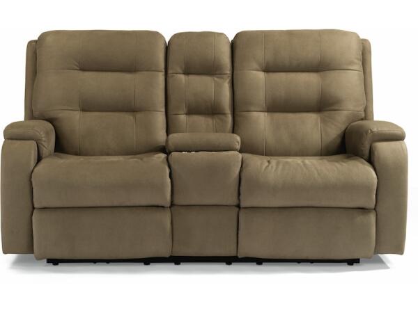 Arlo Power Reclining Loveseat with Console and Power Headrests and Lumbar Loveseats Customizable 14