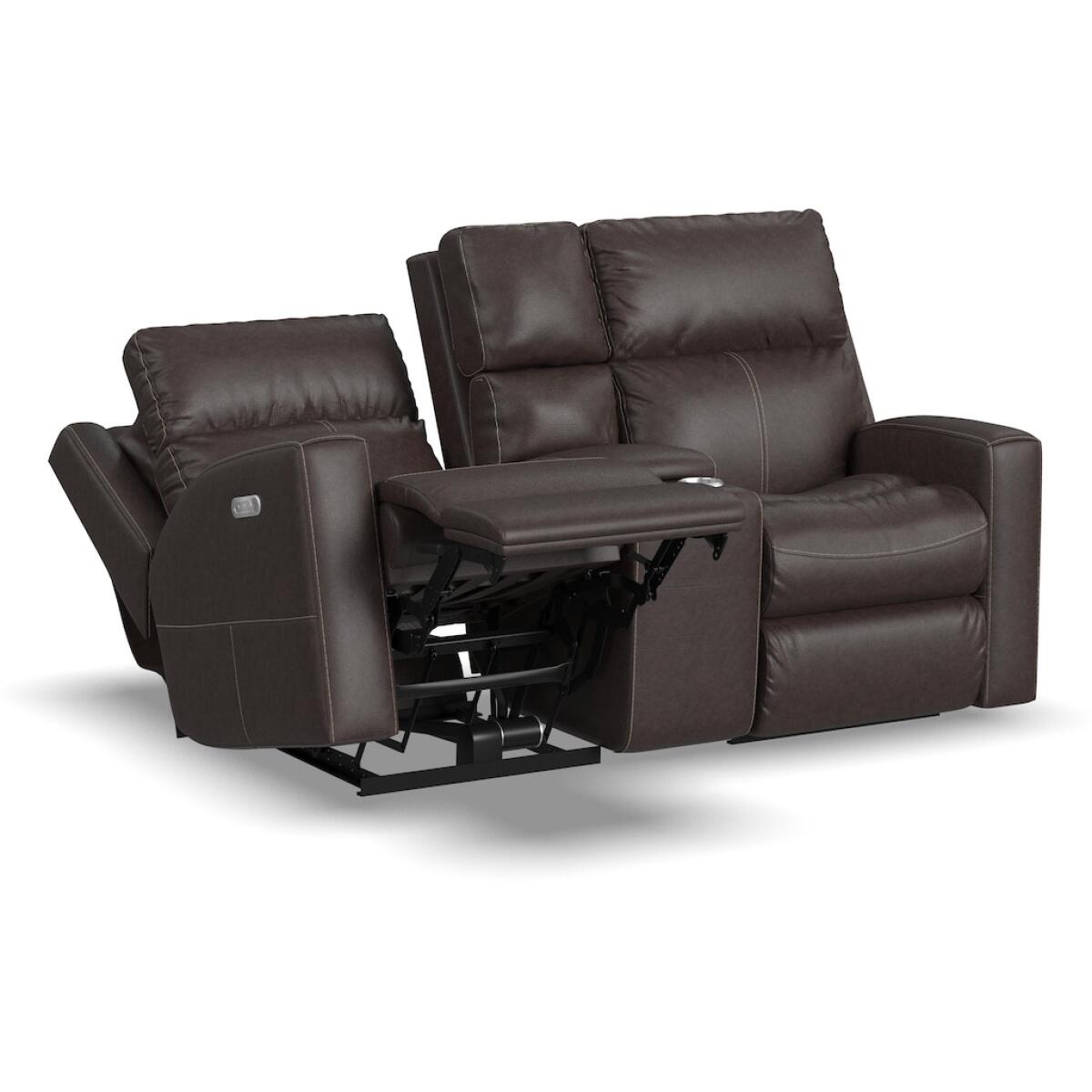 Score Power Reclining Loveseat with Console and Power Headrests and Lumbar Loveseats Customizable 5