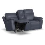 Sawyer Power Reclining Loveseat with Console and Power Headrests and Lumbar Loveseats Customizable 6