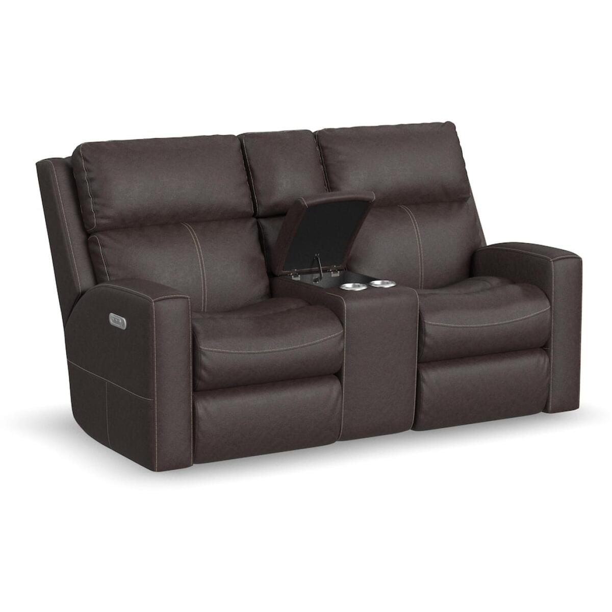 Score Power Reclining Loveseat with Console and Power Headrests and Lumbar Loveseats Customizable 4