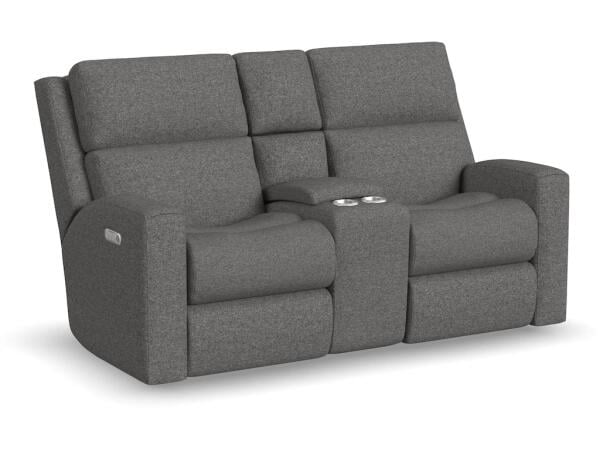 Score Power Reclining Loveseat with Console and Power Headrests and Lumbar Loveseats Customizable