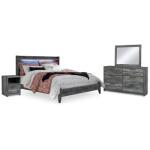 Baystorm King Panel Bed, Dresser, Mirror, and Nightstand