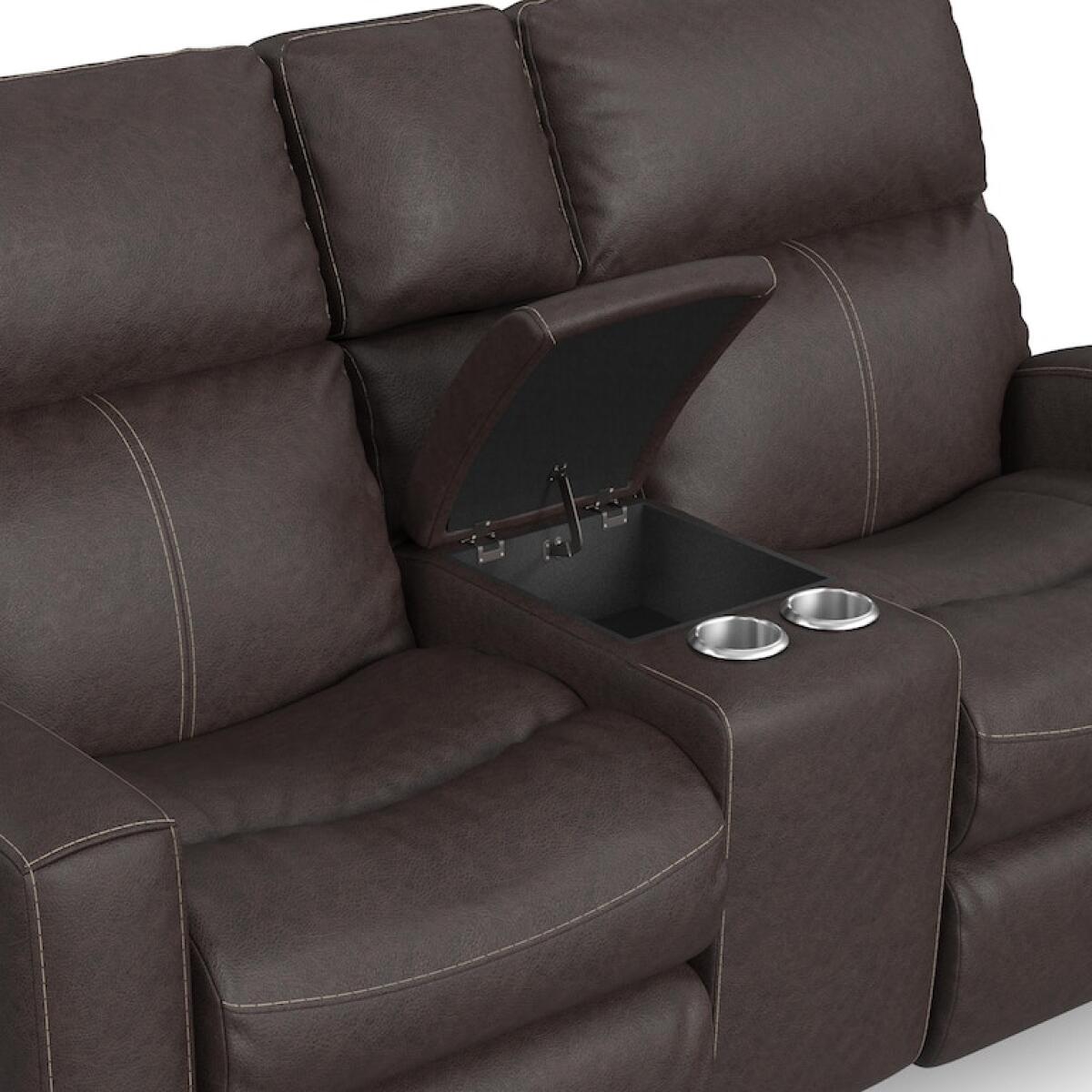 Score Power Reclining Loveseat with Console and Power Headrests and Lumbar Loveseats Customizable 6