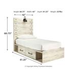 Cambeck Twin Panel Bed with 4 Storage Drawers - Image 5