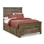 Trinell Full Panel Bed with 2 Storage Drawers