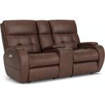Strait Power Reclining Loveseat with Console and Power Headrests