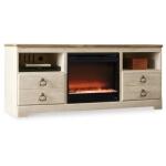 Willowton 64" TV Stand with Electric Fireplace