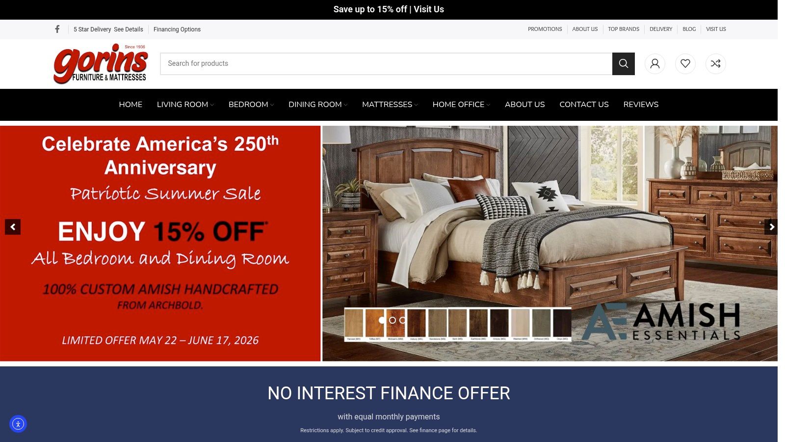 Screenshot from https://www.gorinsfurniture.com