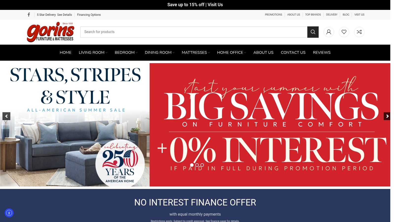 Screenshot from https://www.gorinsfurniture.com