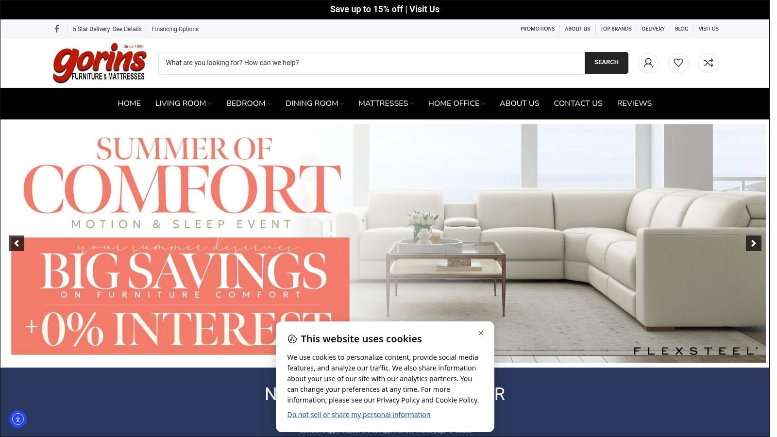 Screenshot from https://www.gorinsfurniture.com