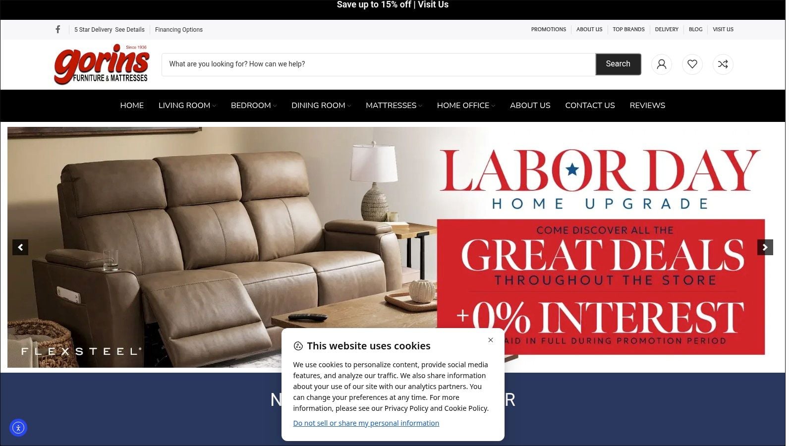 Screenshot from https://www.gorinsfurniture.com