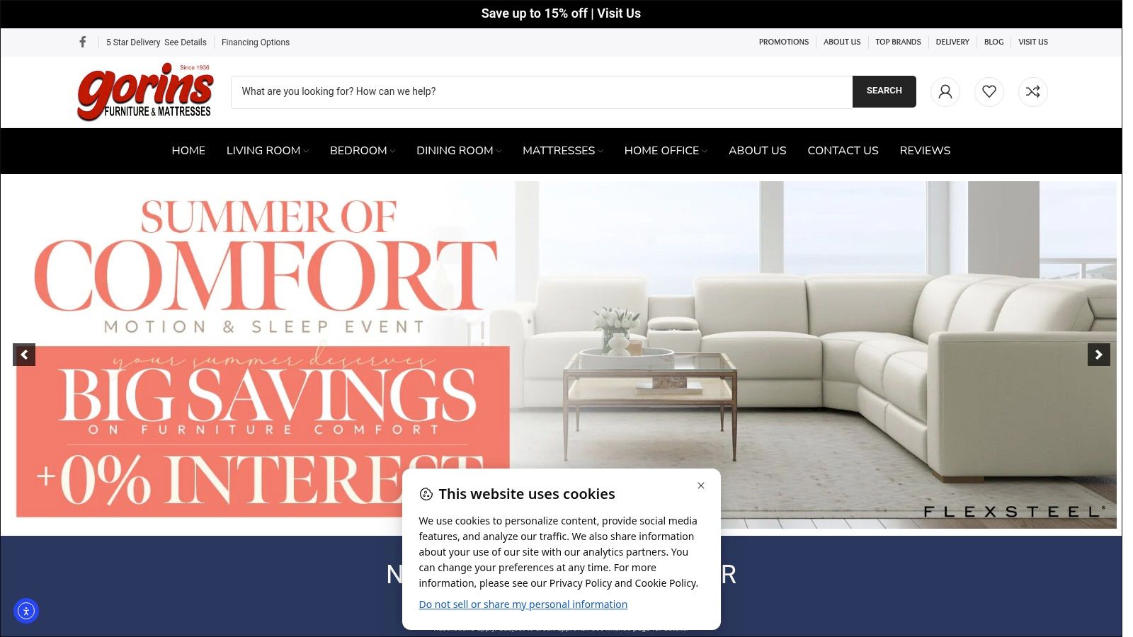 Screenshot from https://www.gorinsfurniture.com