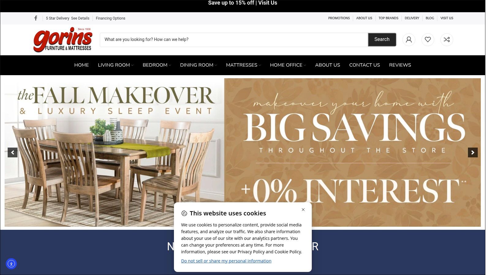 Screenshot from https://www.gorinsfurniture.com