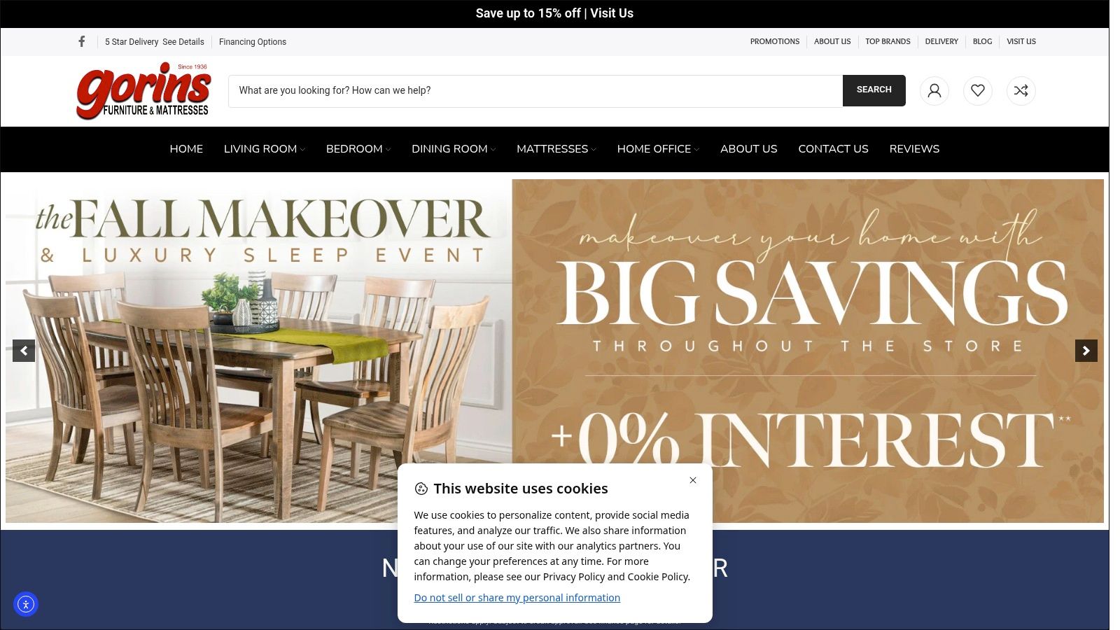 Screenshot from https://www.gorinsfurniture.com